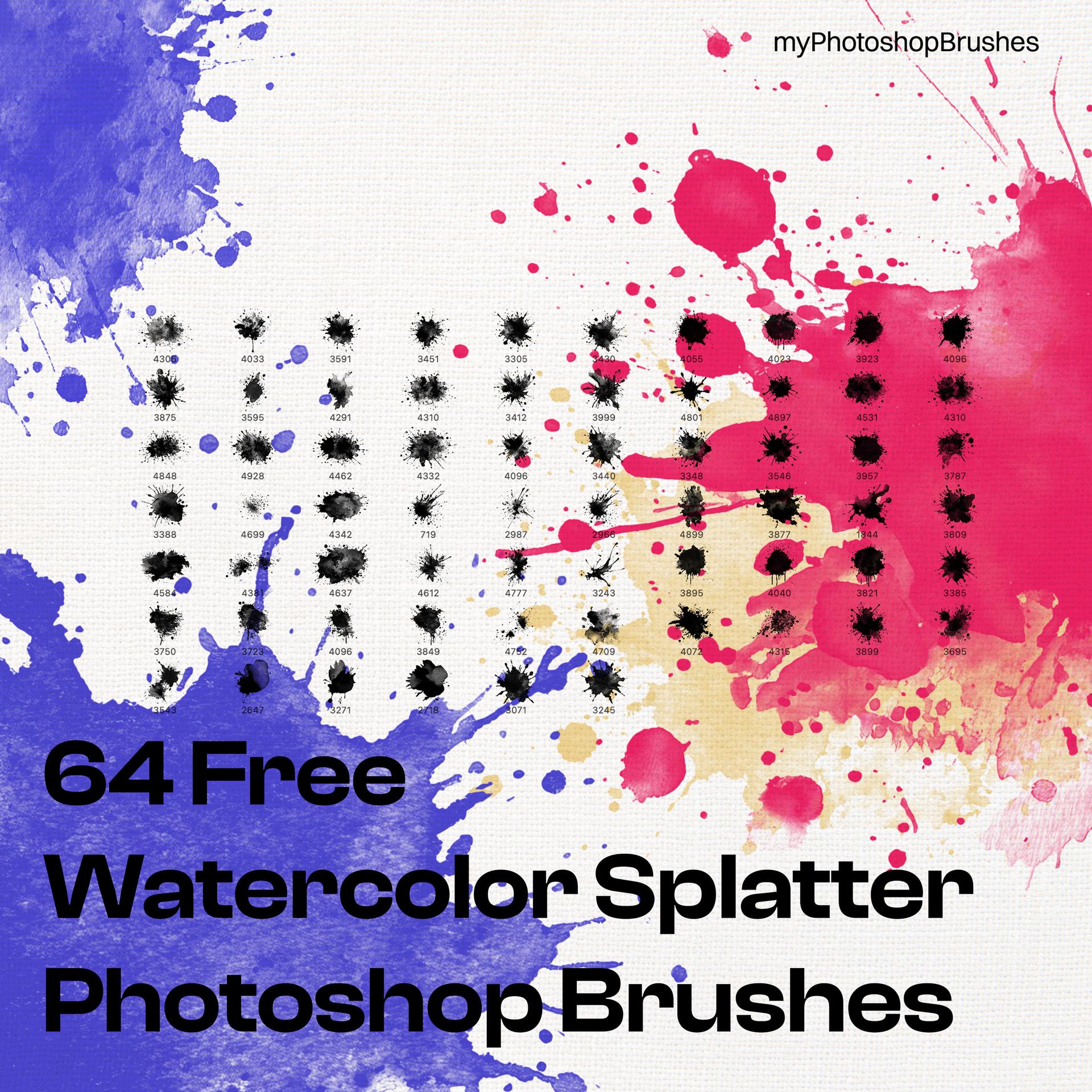 64 Free Watercolor Splatter Brushes