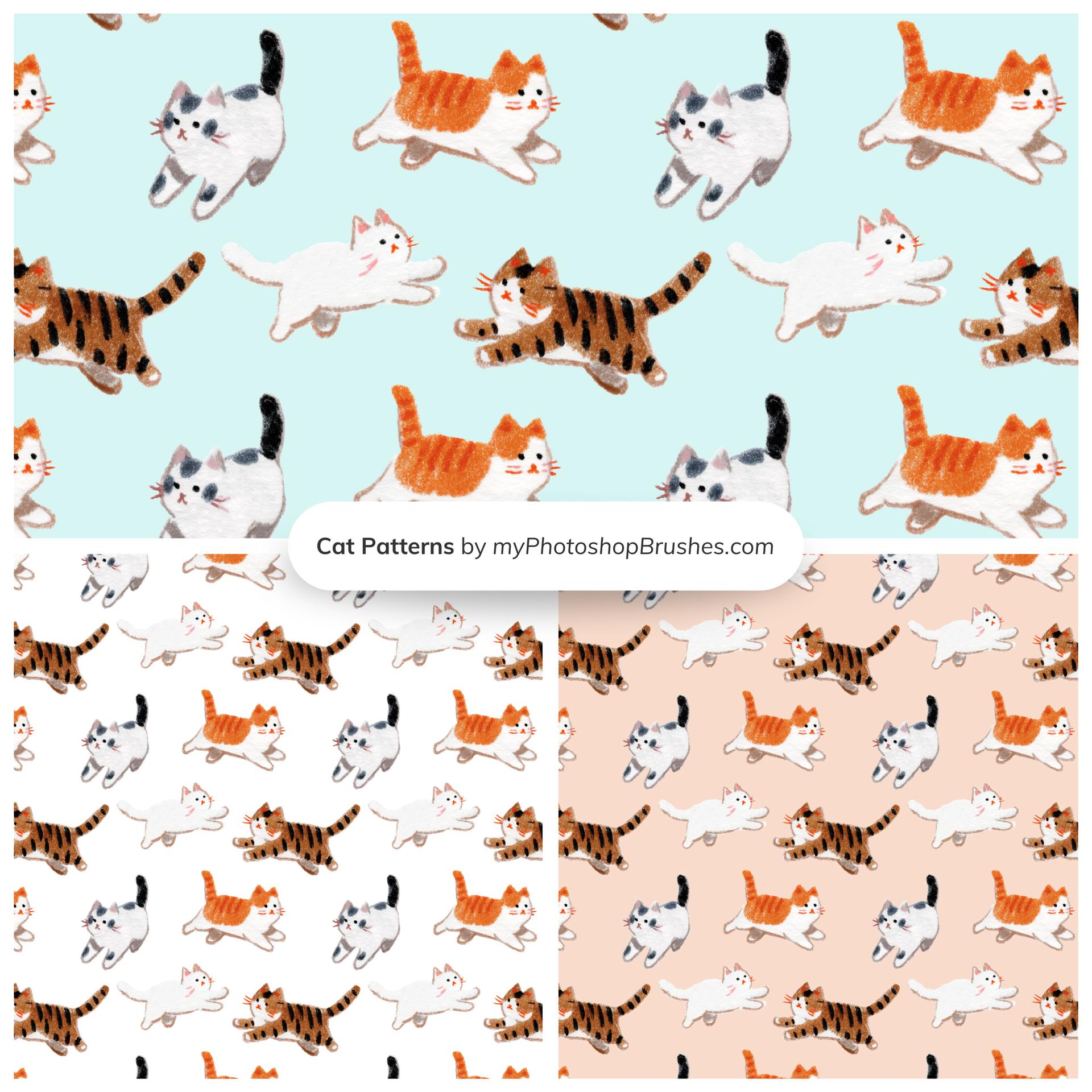 Cat Patterns – Cute Seamless PS Patterns
