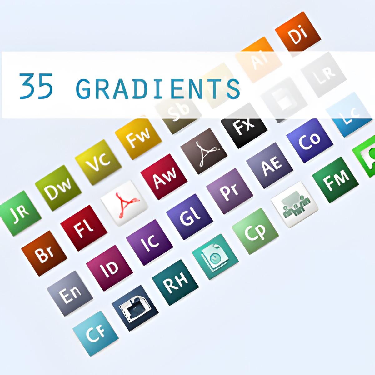 Adobe CS3 Gradients - Photoshop style preview