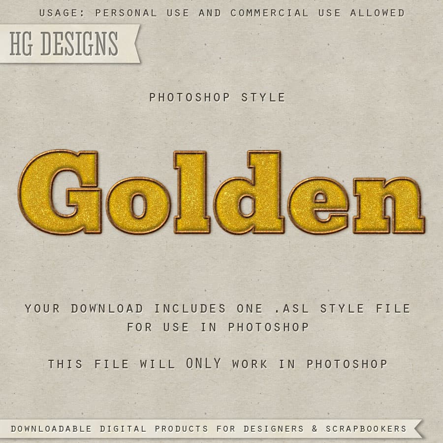 Golden Style for Photoshop - Photoshop style preview
