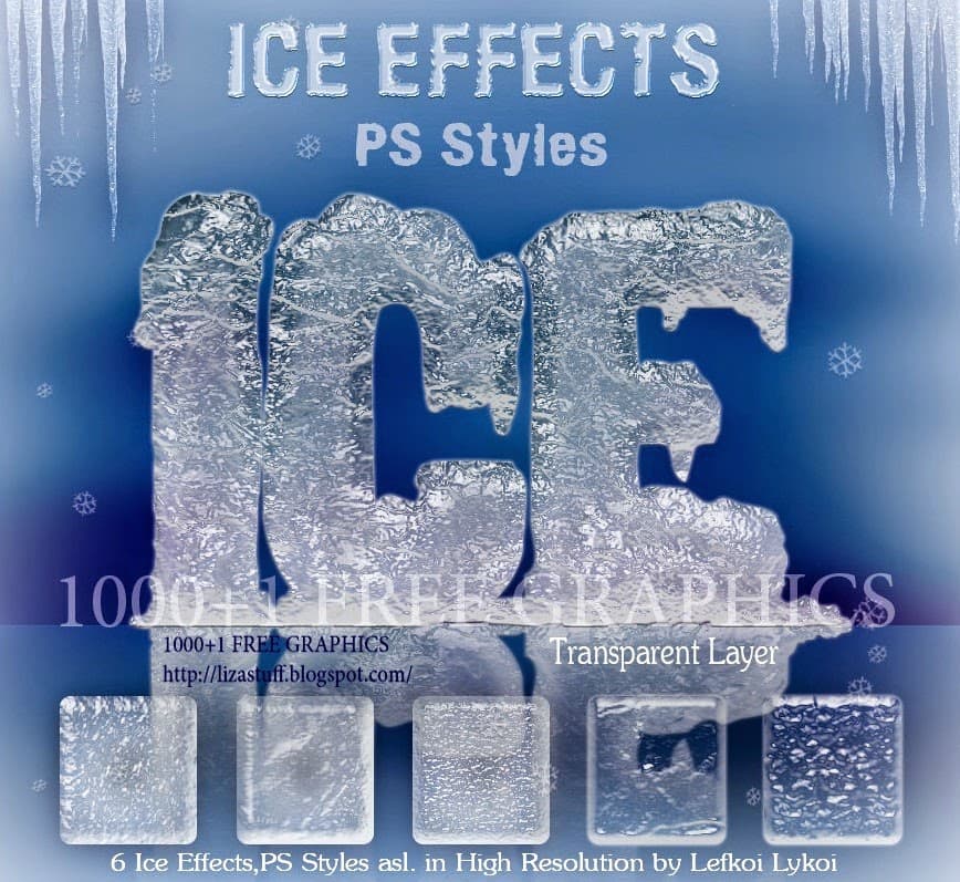 Ice Effect Photoshop Styles - Photoshop style preview