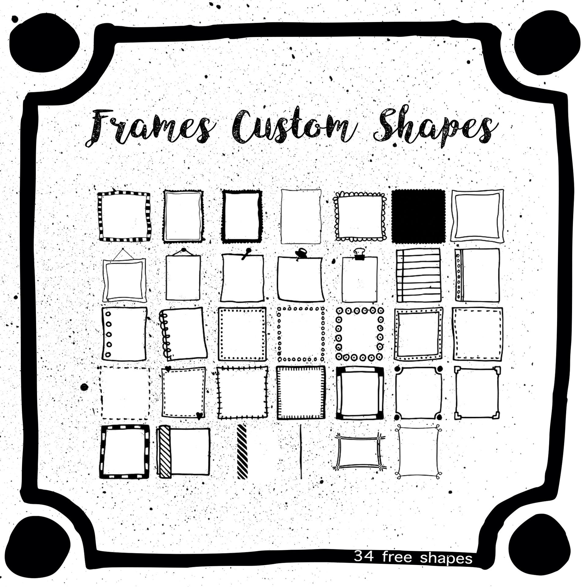 34 Free Frames Custom Shapes - Photoshop custom shape preview