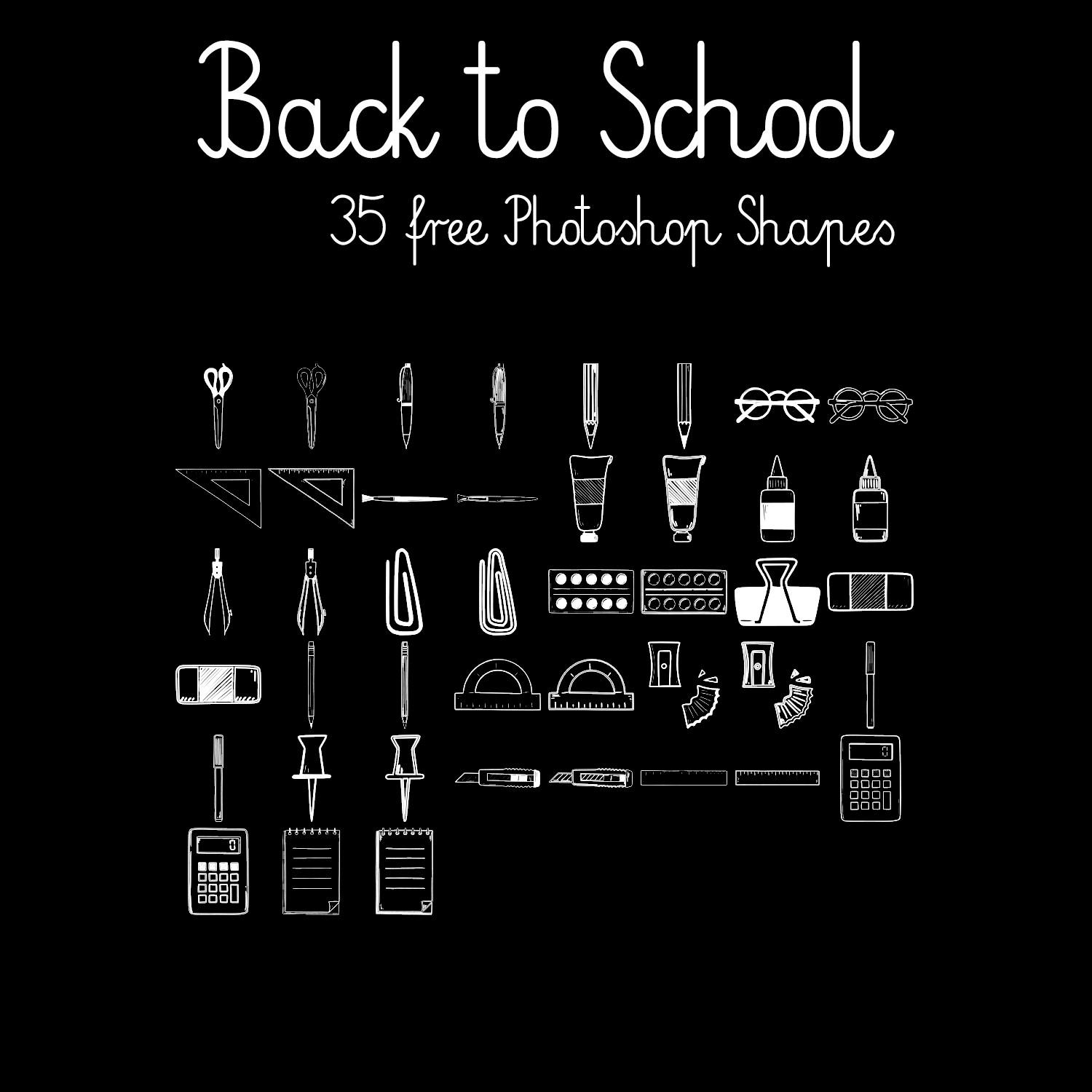 35 Free School Equipment Photoshop Shapes - Photoshop custom shape preview