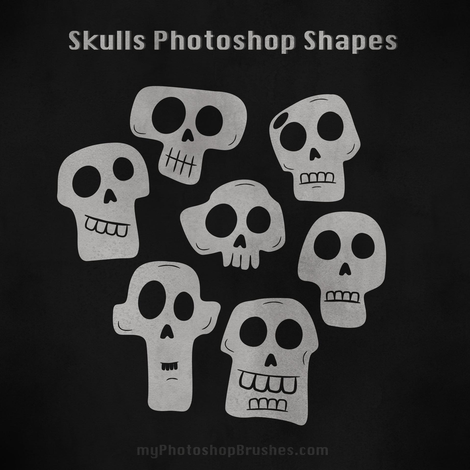 Skull Photoshop Custom Shapes - Photoshop custom shape preview