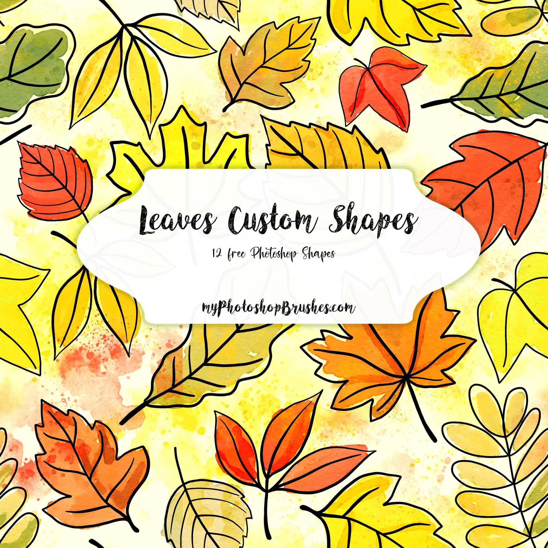 Leaves Custom Shapes - Photoshop custom shape preview