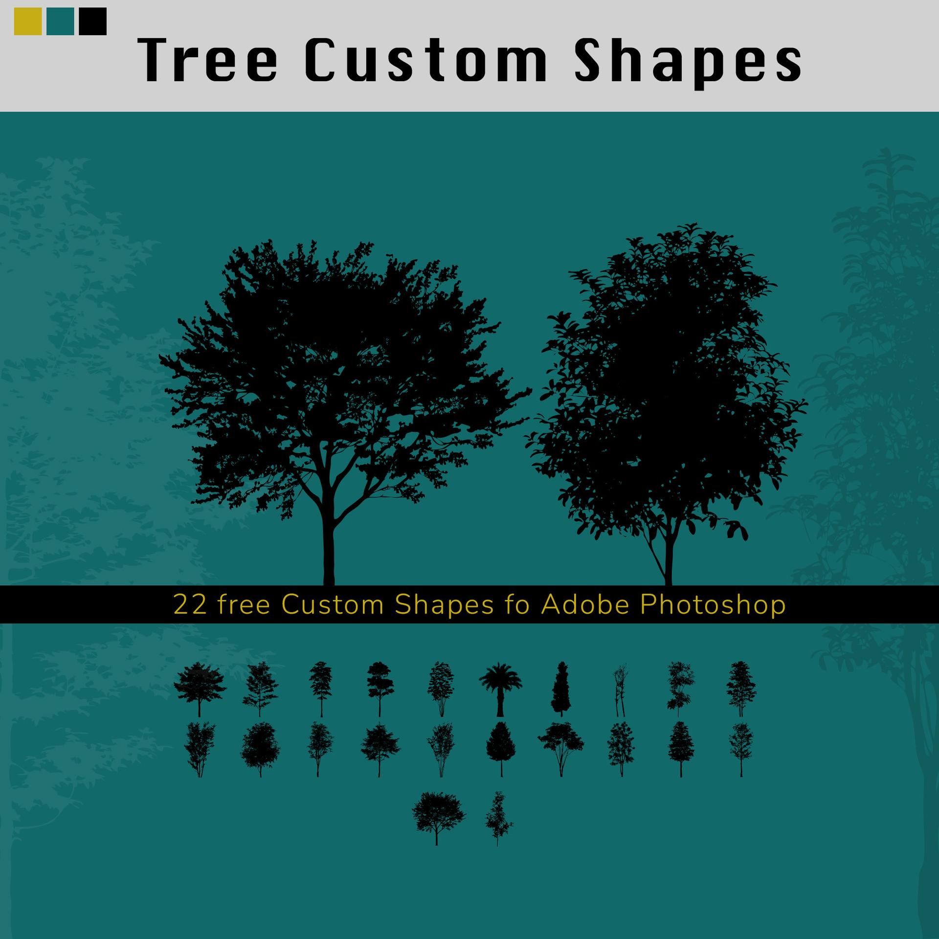 Tree Custom Shapes - Photoshop custom shape preview