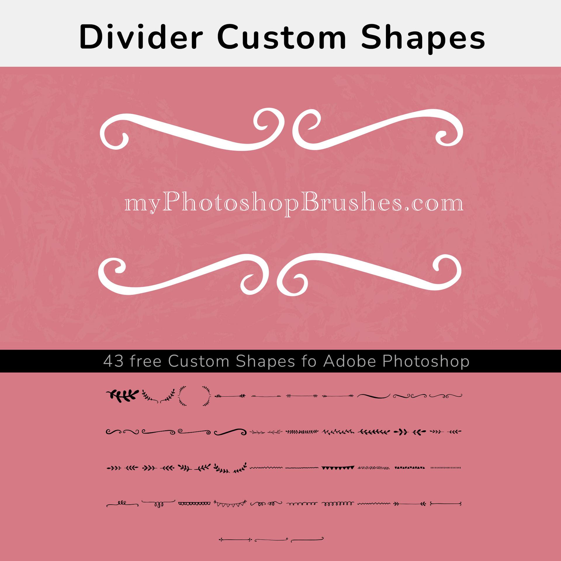 Divider Custom Shapes - Photoshop custom shape preview