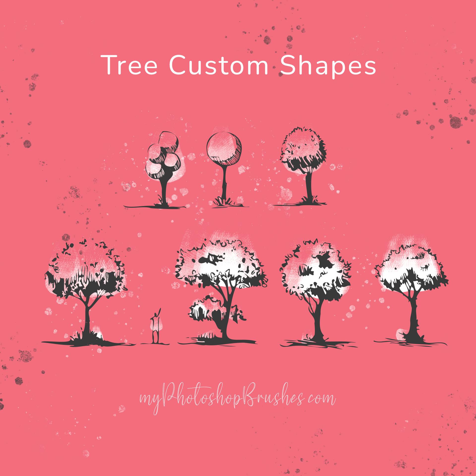 Tree Shapes for Architecture - Photoshop custom shape preview