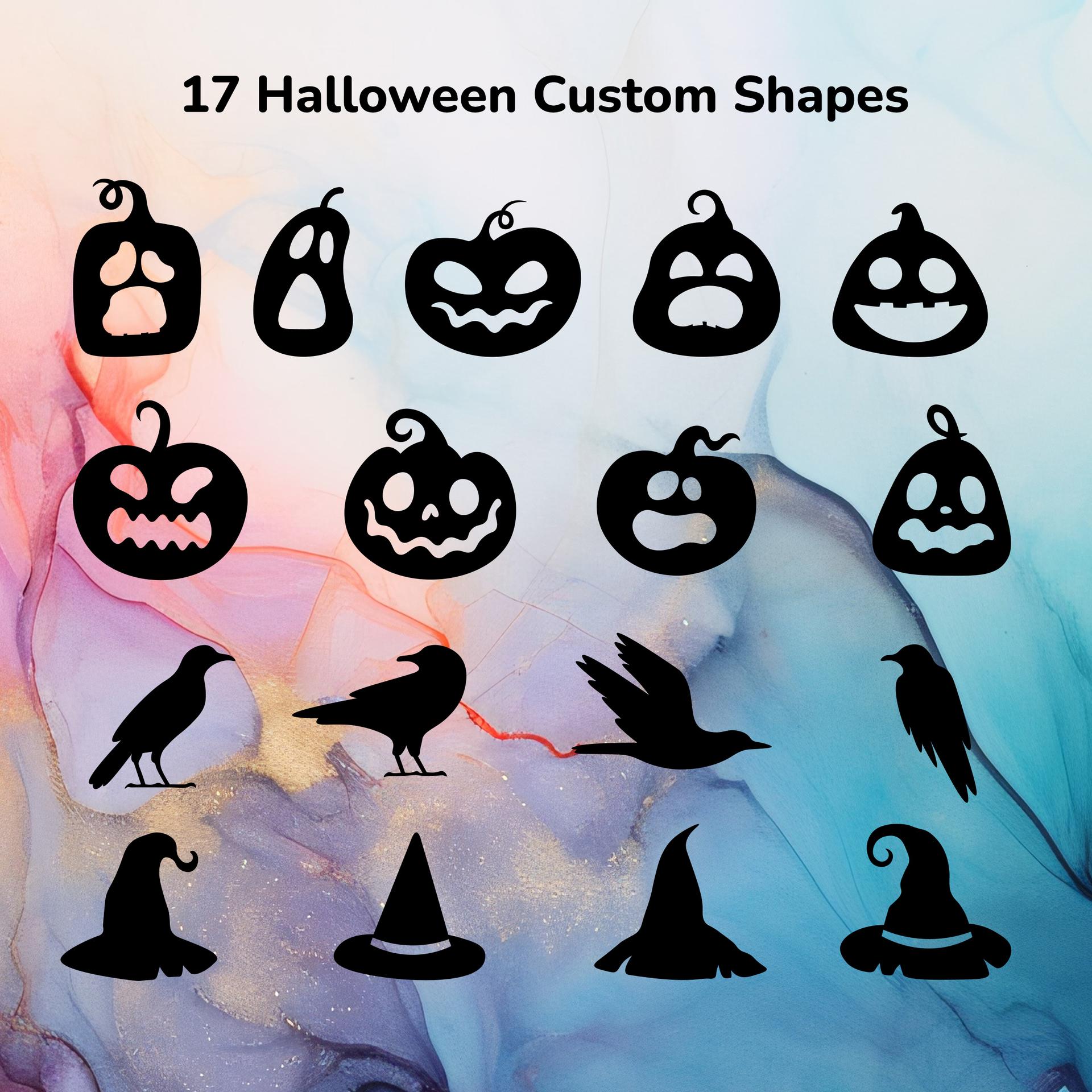 17 Halloween Custom Shapes - Photoshop custom shape preview