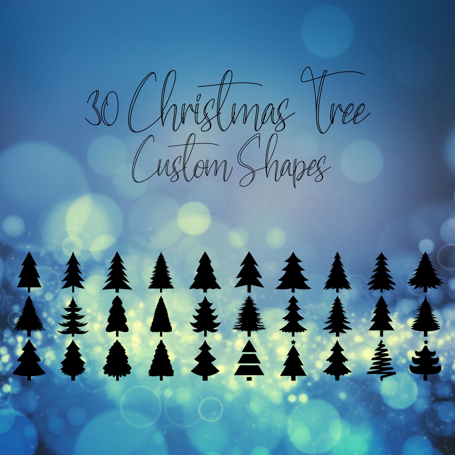 30 Christmas Tree Custom Shapes - Photoshop custom shape preview
